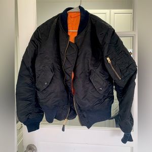 Alpha Industries. Bomber Jacket.  Men’s Small. Black/orange.
